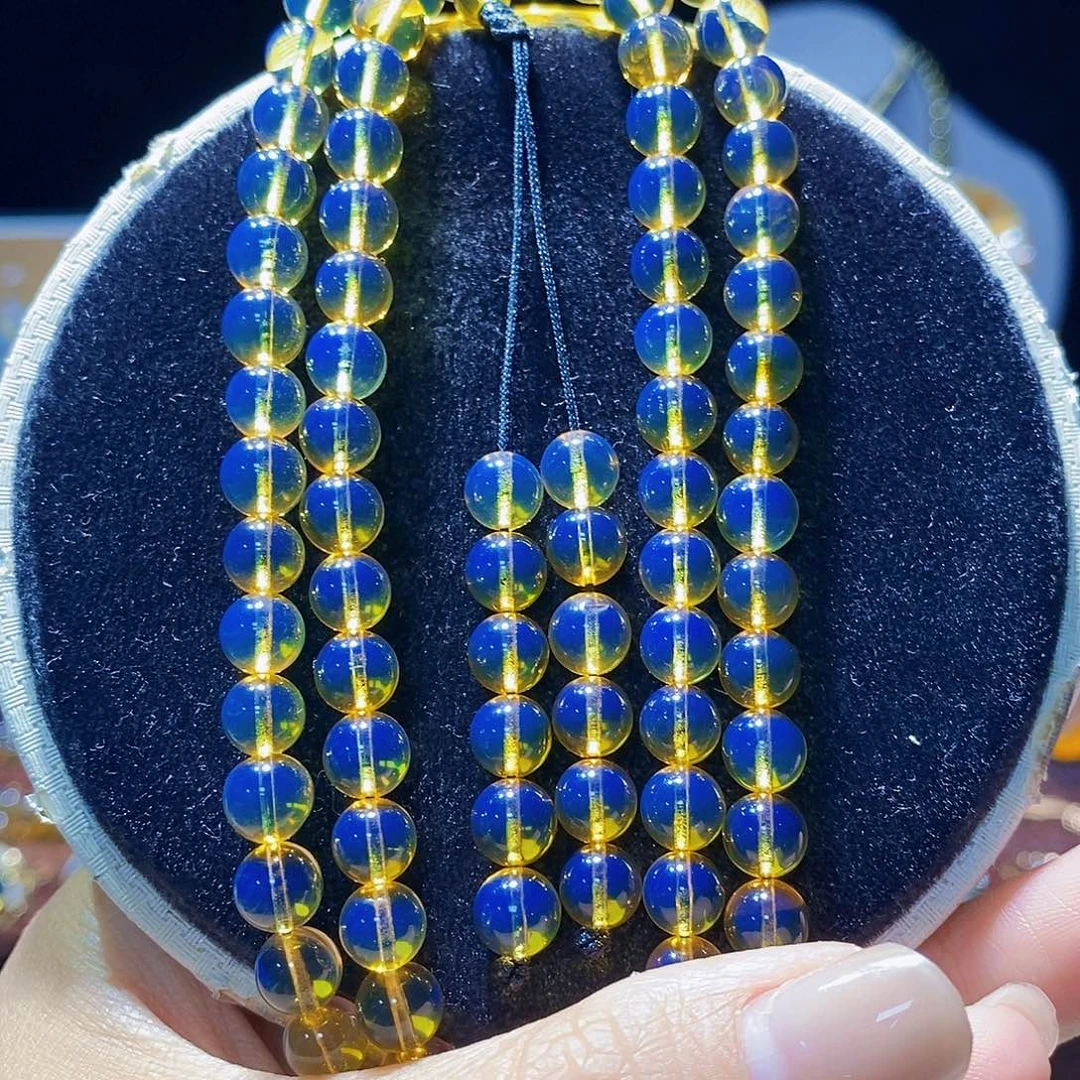 蓝珀未镶嵌裸石6.5m108颗高蓝毕业级