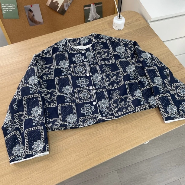 1213高端欧货年春季新款重工艺亮片刺绣宽松洋气显瘦外套上衣女