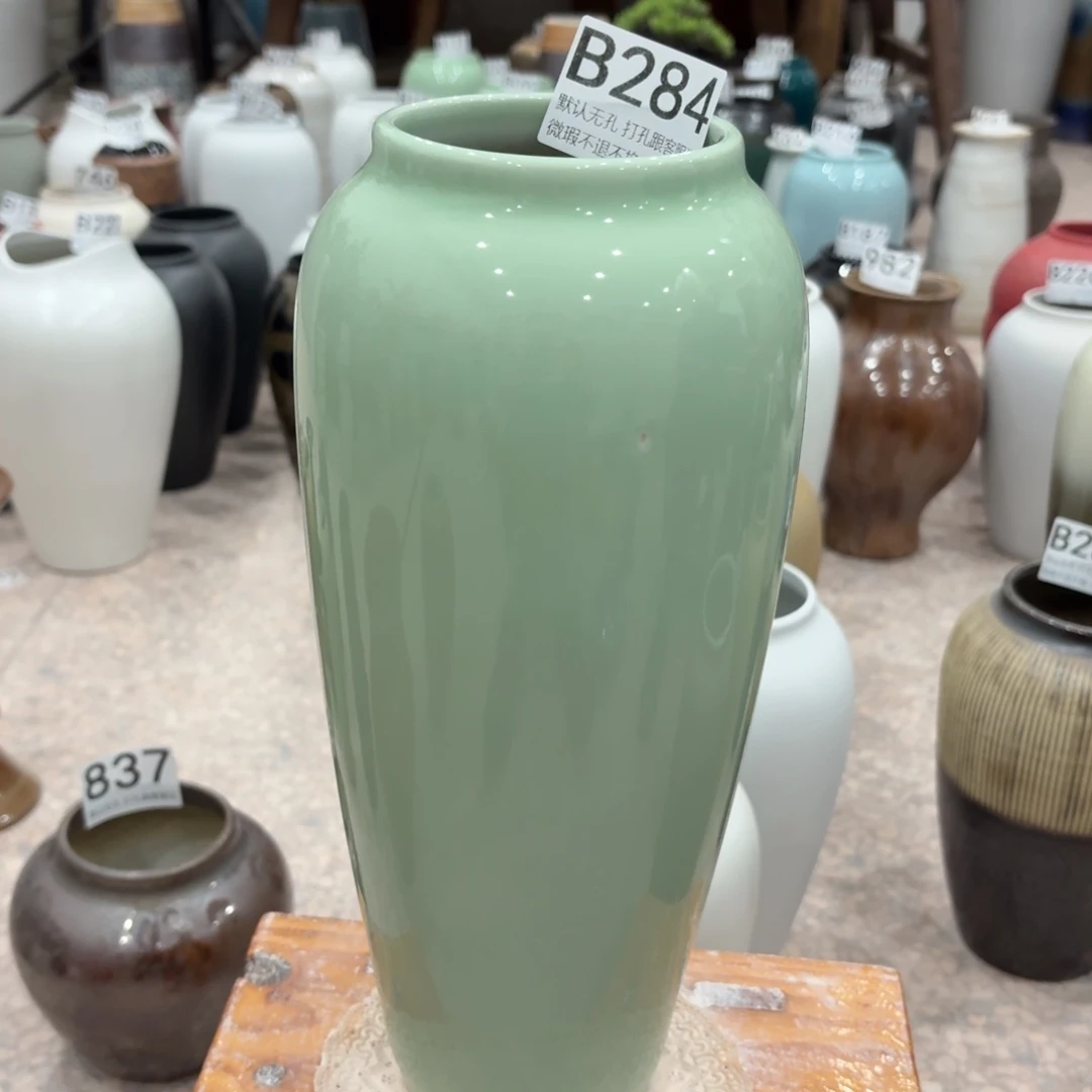 陶摆件瑕疵284 景德镇陶瓷花瓶高34口9