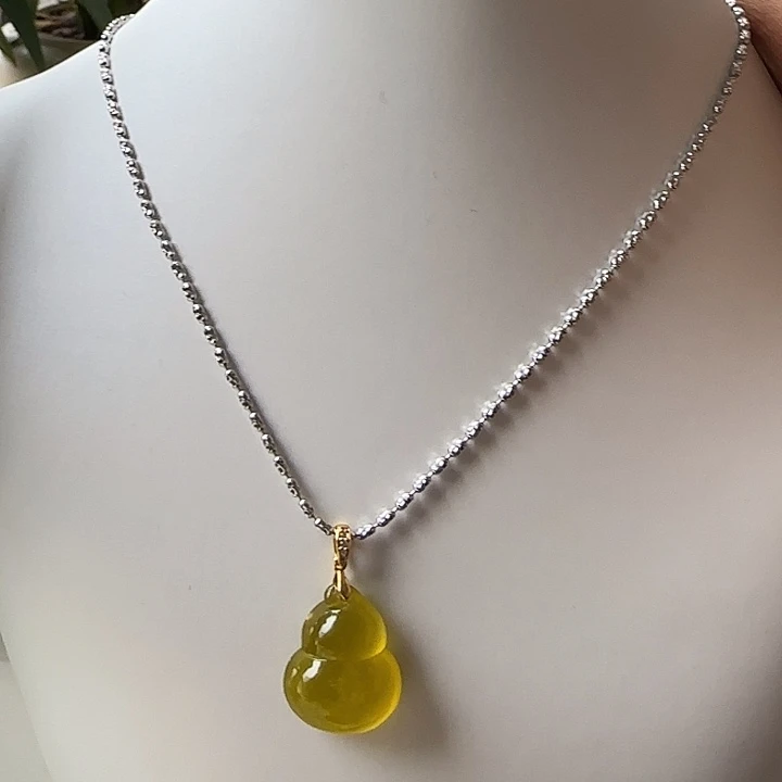 岫玉银S925镶嵌吊坠(不含链)