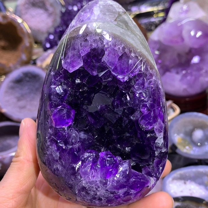 水晶 福利奇石紫晶蛋未镶嵌