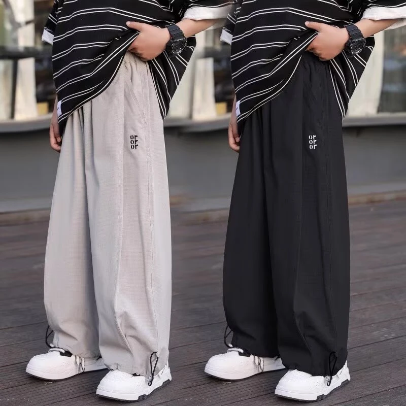 男童裤子夏季薄款长裤休闲风速干裤夏季直筒大童卫裤垂感防蚊潮流