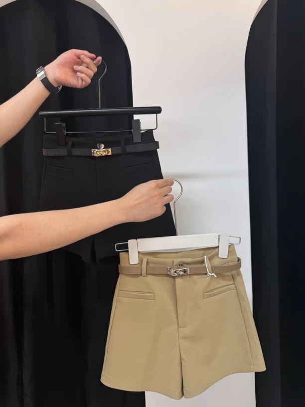 韩女高腰百搭短裤