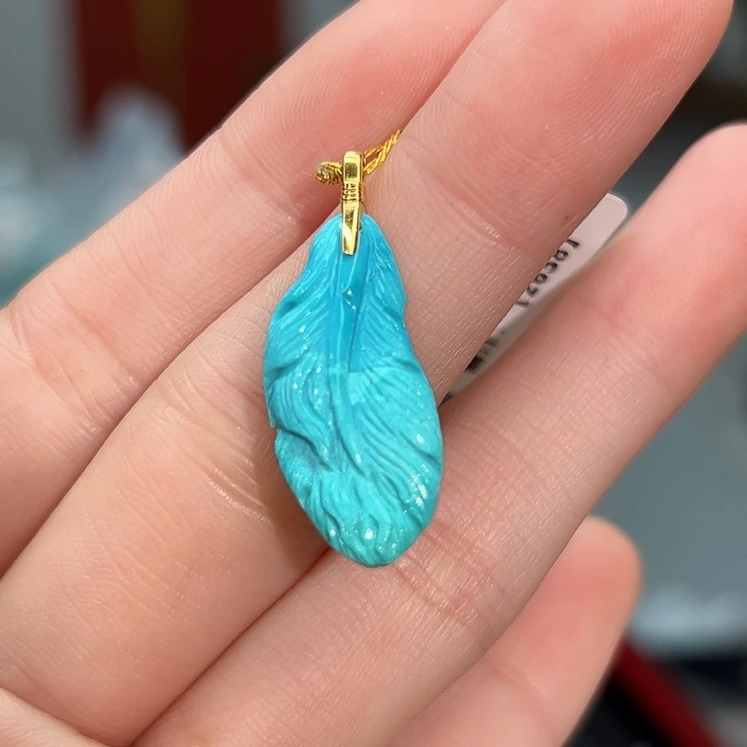 绿松石珠宝奇石18K金镶嵌