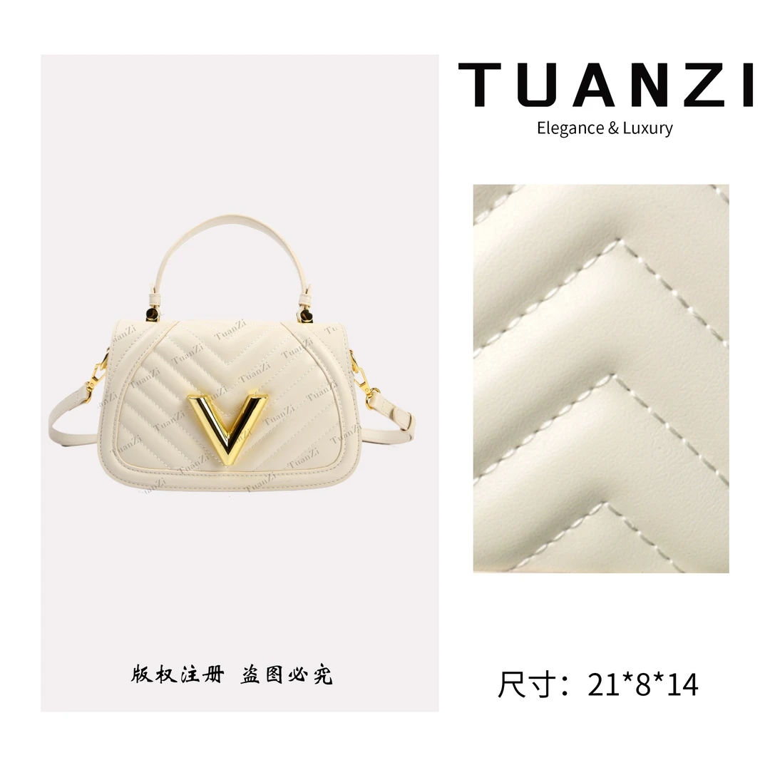 TUANZI【New Wave】马户家新款手提单肩腋下女包 SKL-5703-月光白