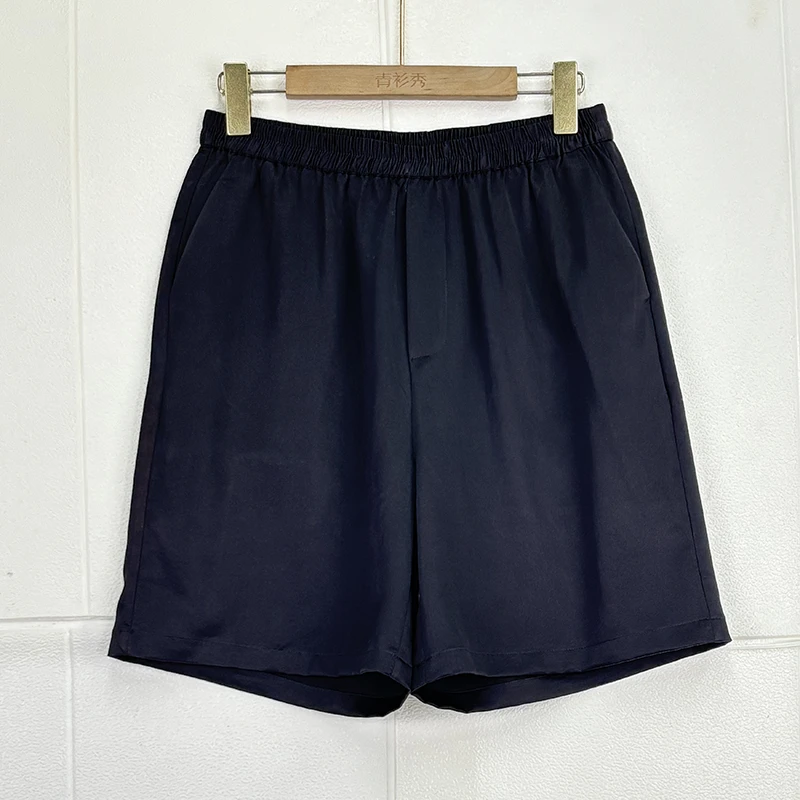 宠粉福利 S24033-1素绉缎香云纱五分裤女松紧腰有兜 XL腰71长47