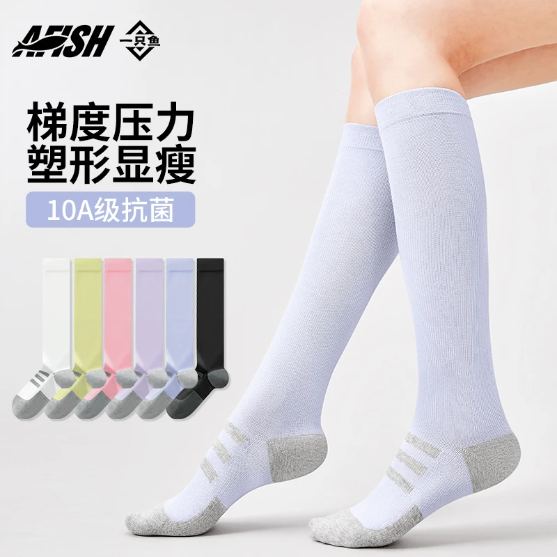 【压力女士小腿袜】一只鱼10A抗菌运动高尔夫柔软亲肤夏季薄款DB