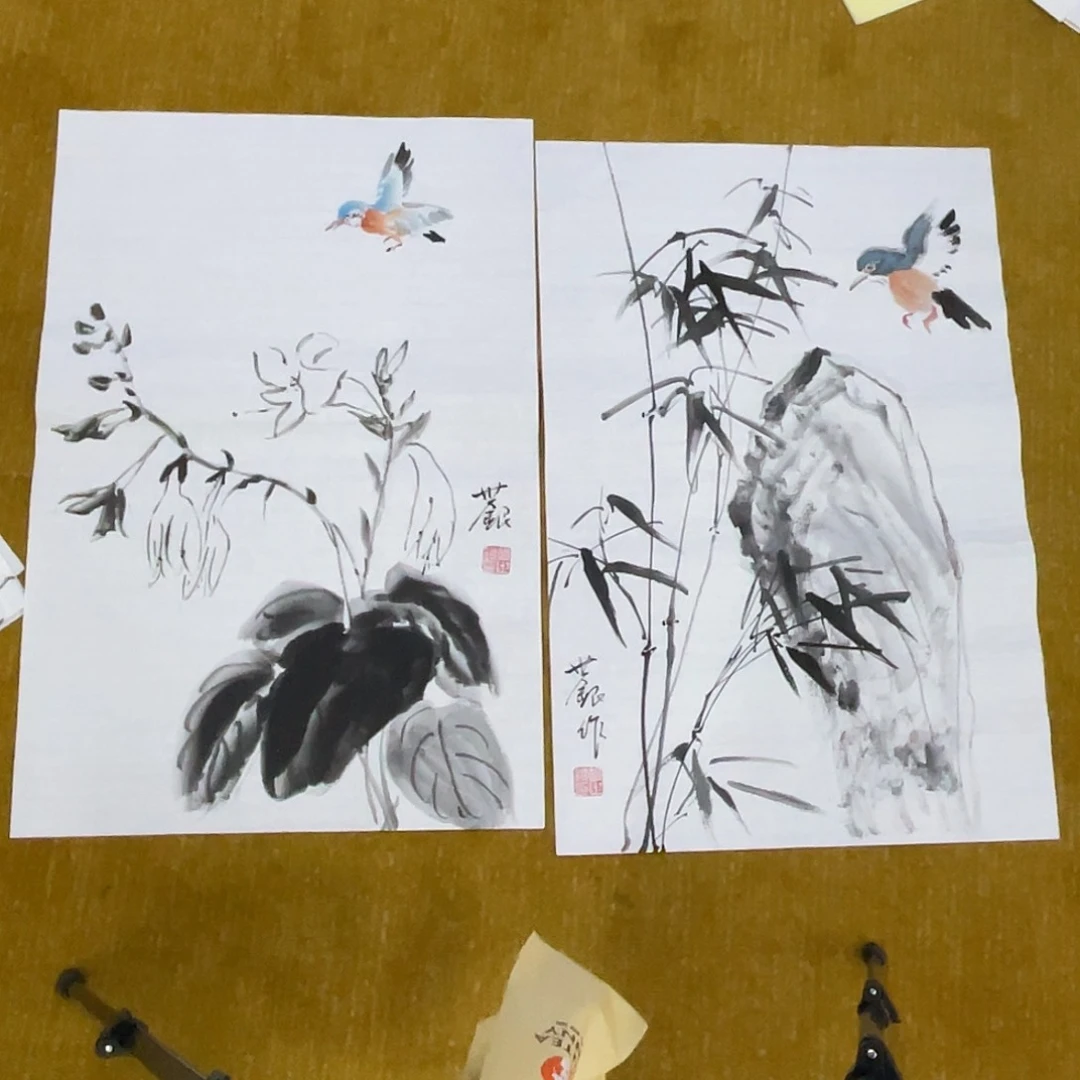 国画绘画作品四尺三开66666胡老师