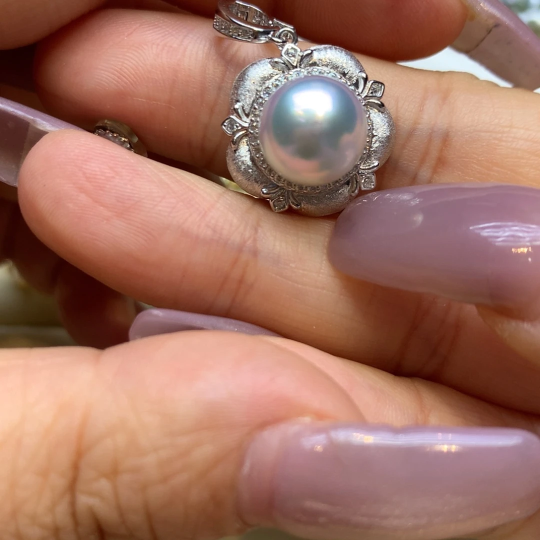 颈饰银S925镶嵌海水珍珠