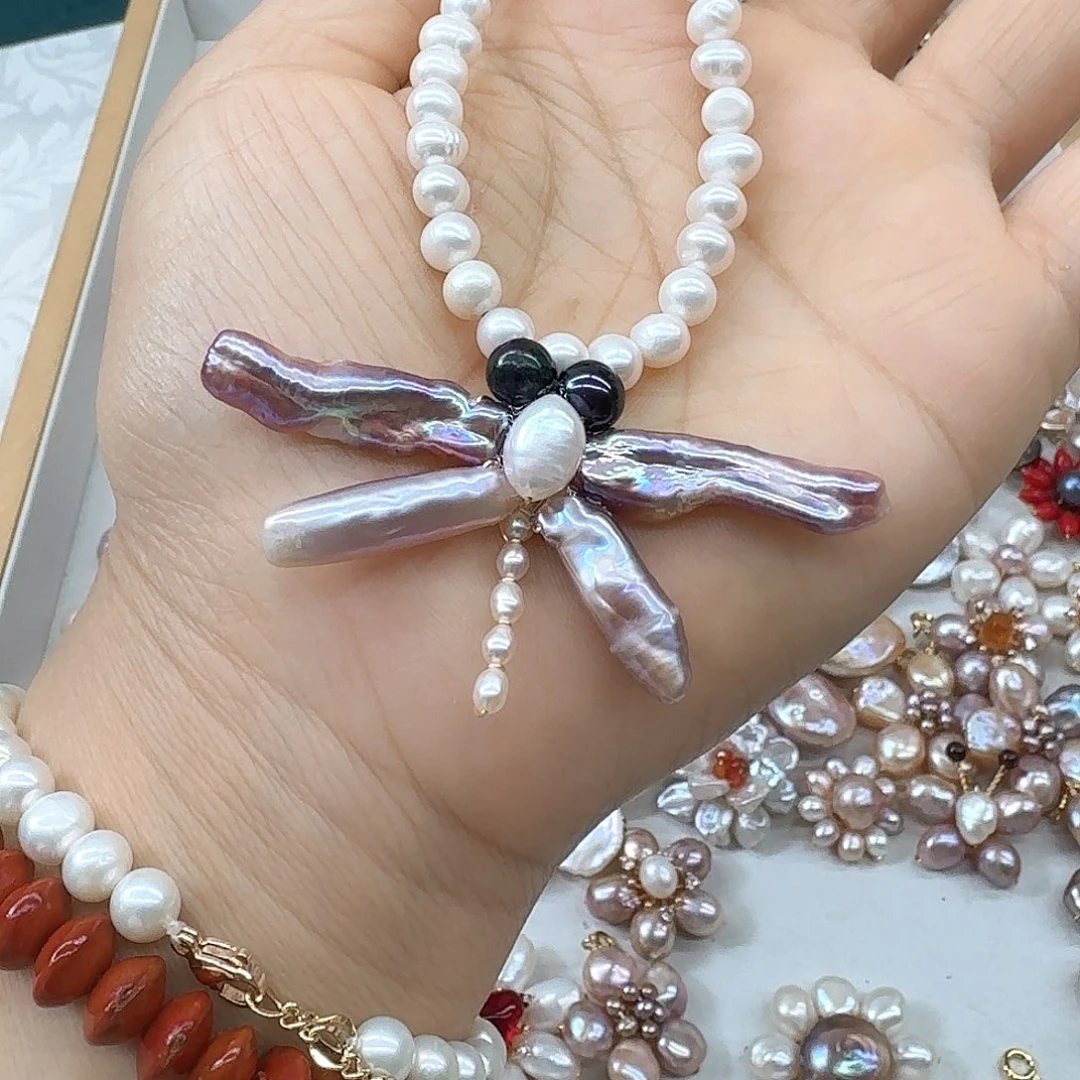 淡水珍珠银S925镶嵌吊坠(不含链)
