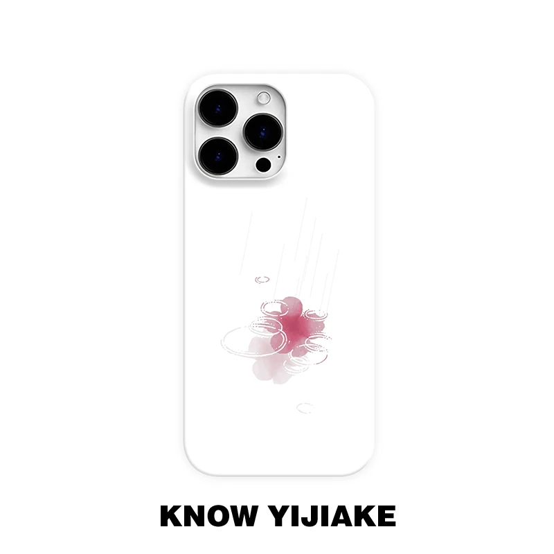 雨里小花适用苹果17proma简约手机壳16华为小米15oppo套vivo小众