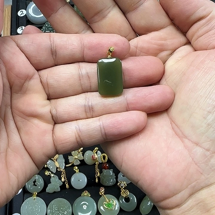 和田玉吊坠(不含链)银S925镶嵌