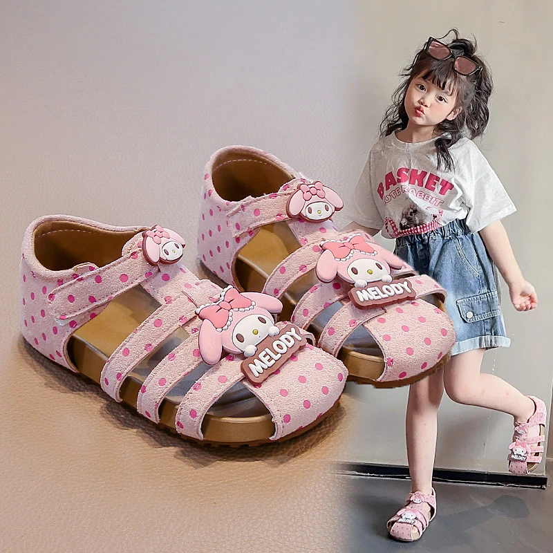 女童凉鞋2025夏季新款儿童女宝包头卡通美乐蒂时尚公主鞋软底防滑