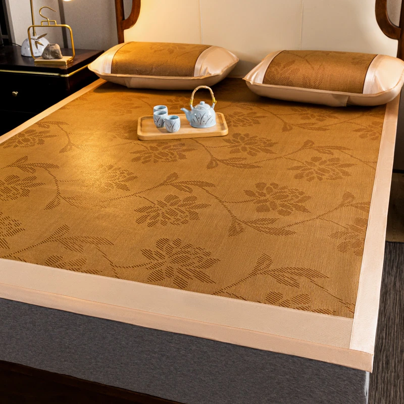 藤席三件套夏天凉席1.8米冰丝席学生宿舍上下铺可折叠1.5米三件套