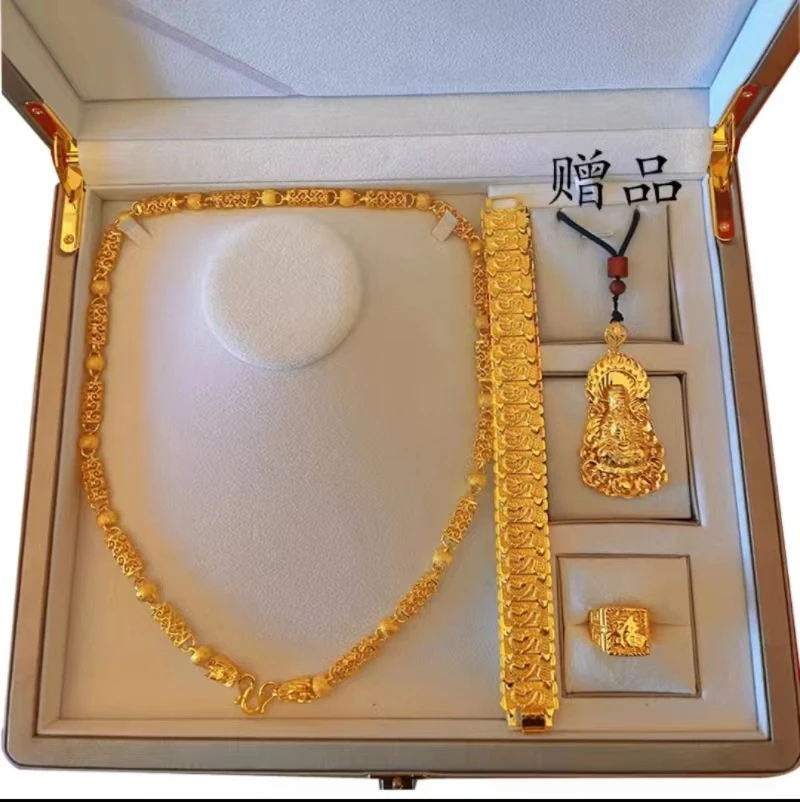 合金项链 霸气男士饰品 精美时尚帝王五件套镂空项链