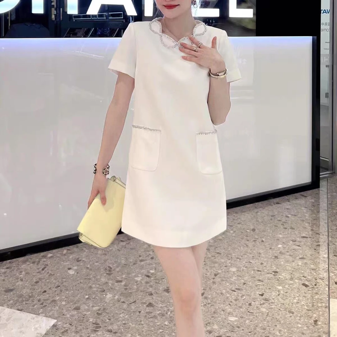 【高奢•淑Y坊】NN494-时尚女装连衣裙显瘦气质白色洋气休闲
