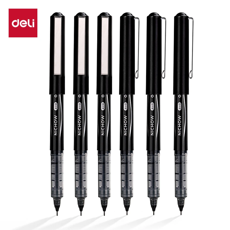 Deli/得力S656-Q1直液式走珠笔0.5mm全针管(黑)(支)