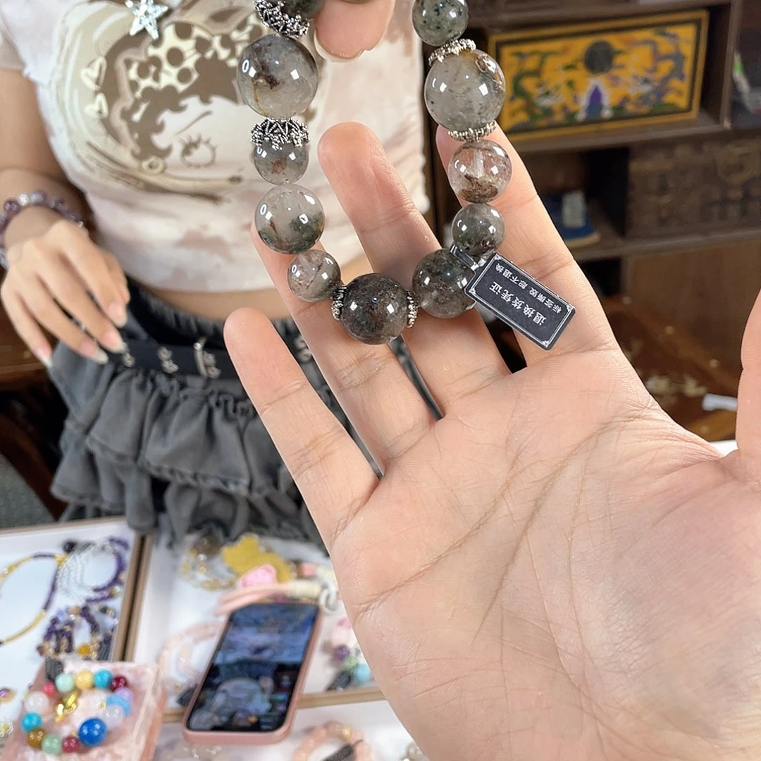 水晶手链银S925镀金镶嵌