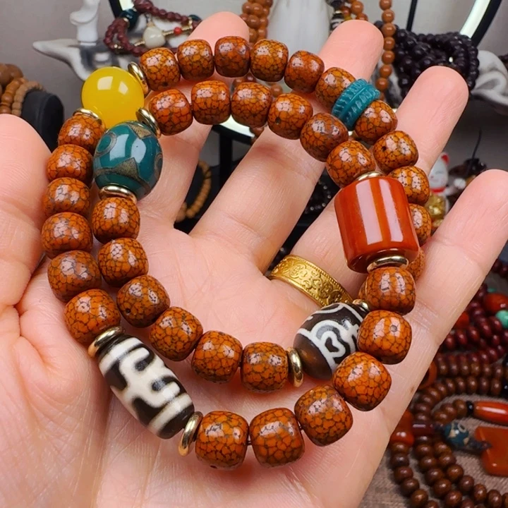 ****楠吊坠星月菩提双圈