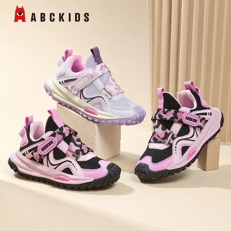 Abckids童鞋秋季女童户外透气运动鞋6-12岁中大童防滑男童休闲鞋