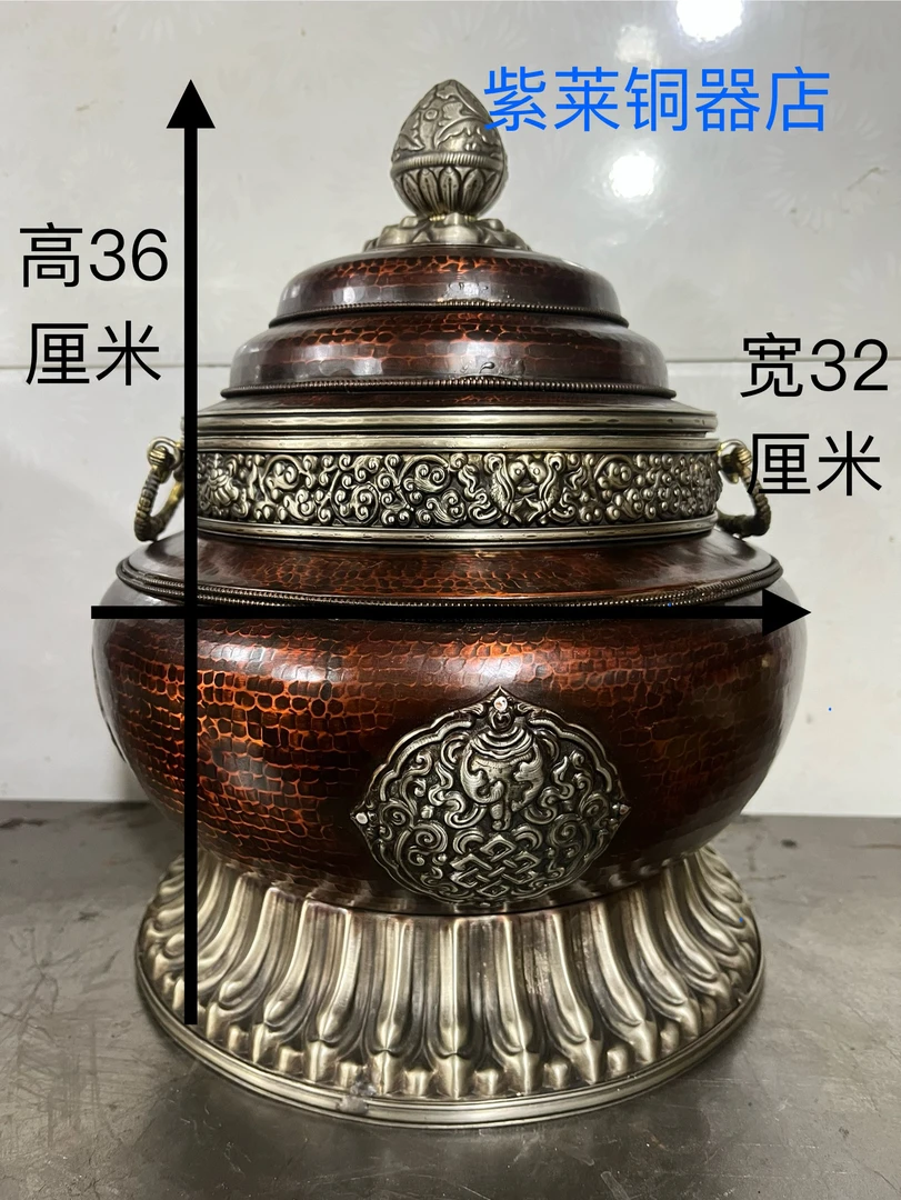 精品居家摆件纯铜糌粑盒