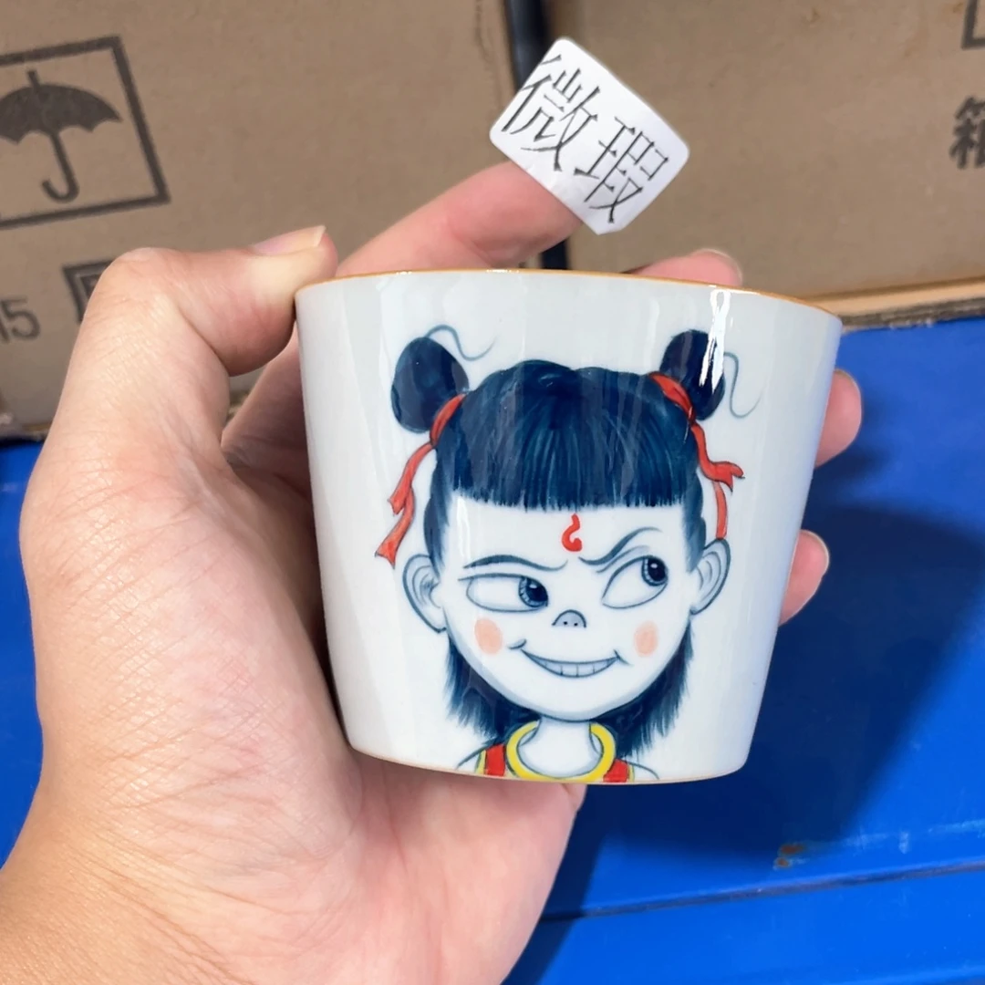 釉下手绘茶具微瑕
