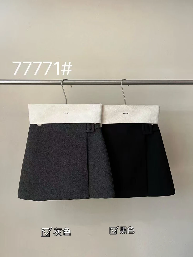 短裙女士时尚Chic风加绒轻熟风显瘦半裙半身裙高腰