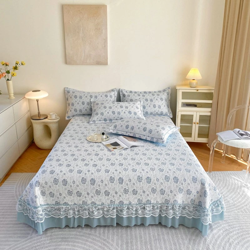 夏季凉豆豆小碎花床盖款三件套清凉舒适凉感凉席可机洗水洗