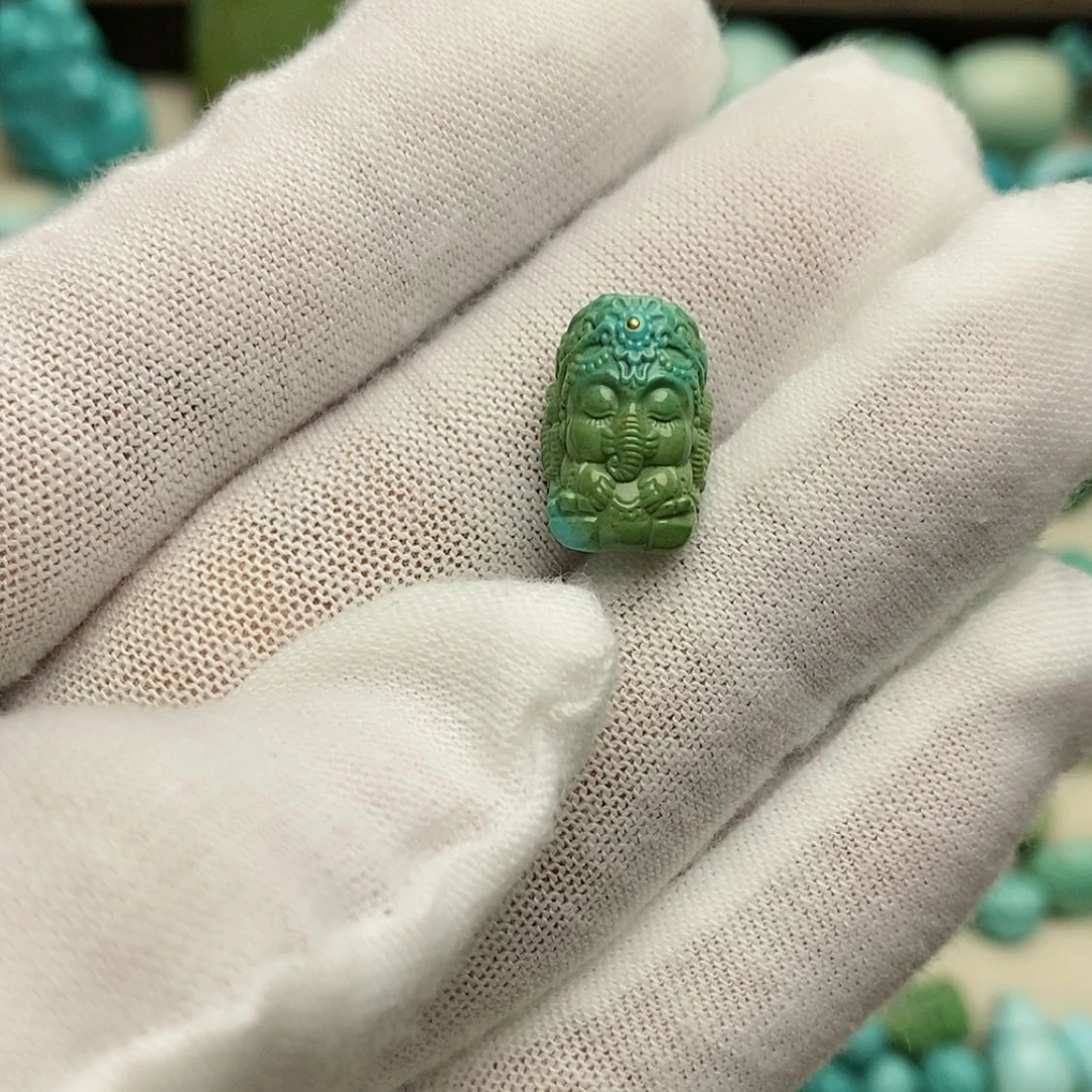 【闪购商品】绿松石象神配饰未镶嵌蔚***心