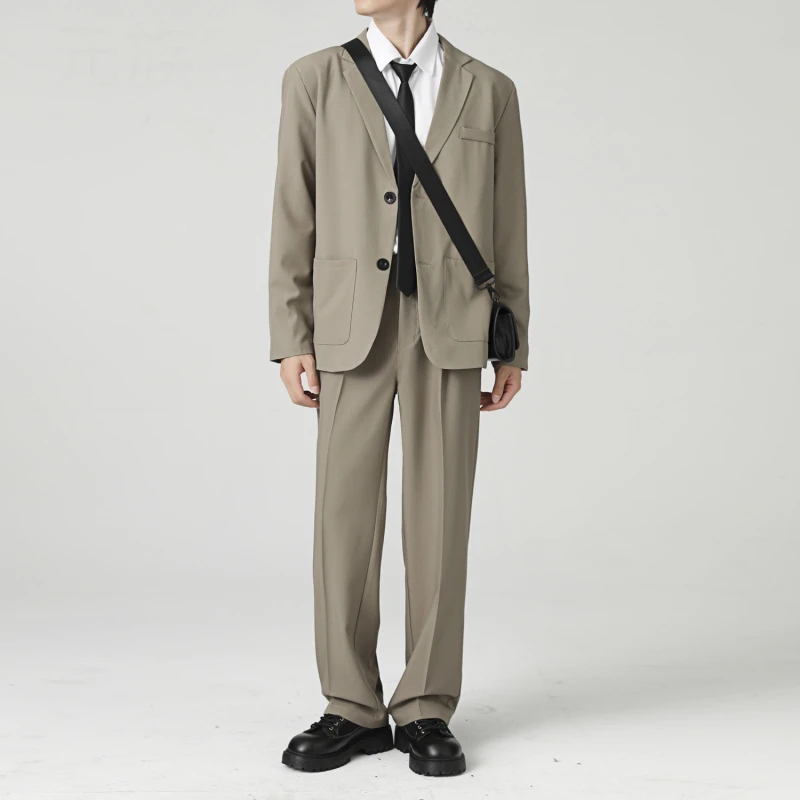 元族春秋季西服套装男士韩版修身外套痞帅学院风礼服商务休闲西装