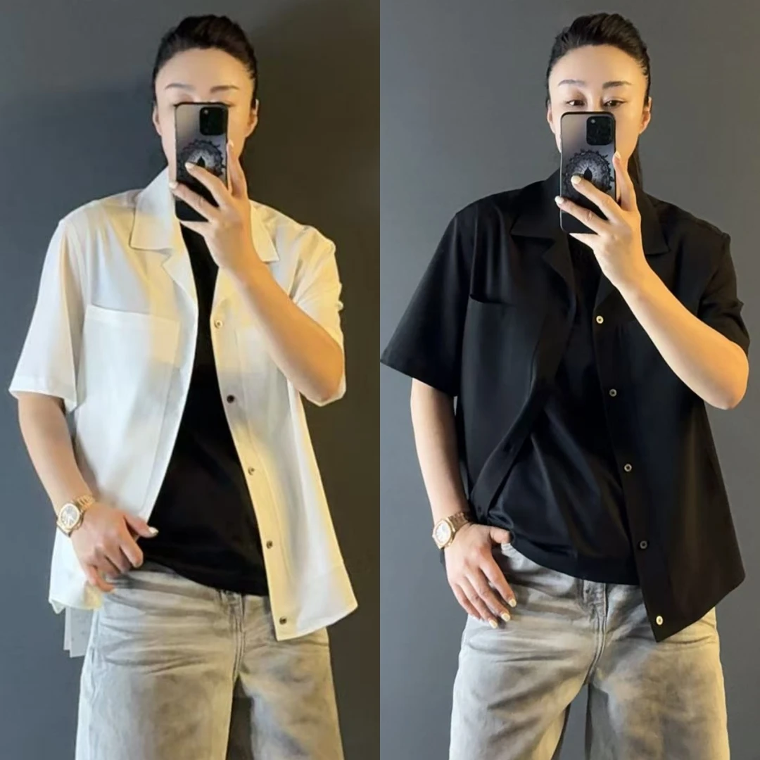 男士超薄羊毛短袖夹克1175夏季羊毛混纺面料古巴领休闲夹克/严