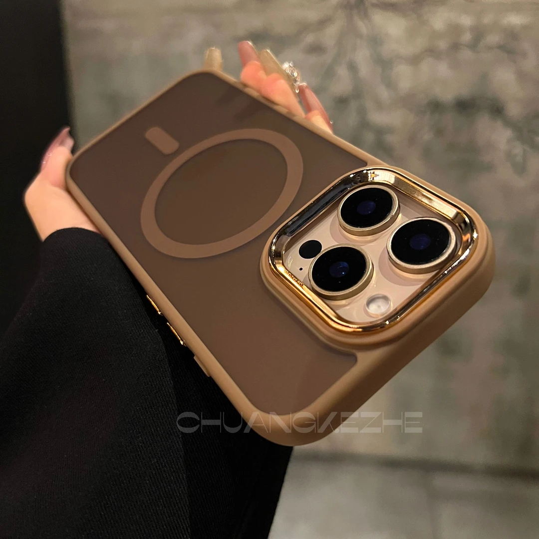 创壳者适用苹果16promax沙漠金磁吸大孔框iPhone15pro/14手机壳13