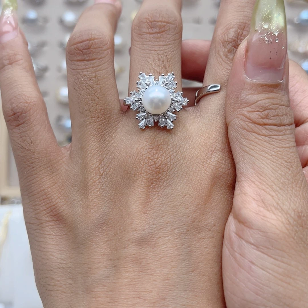 戒指合金淡水珍珠百*鸟