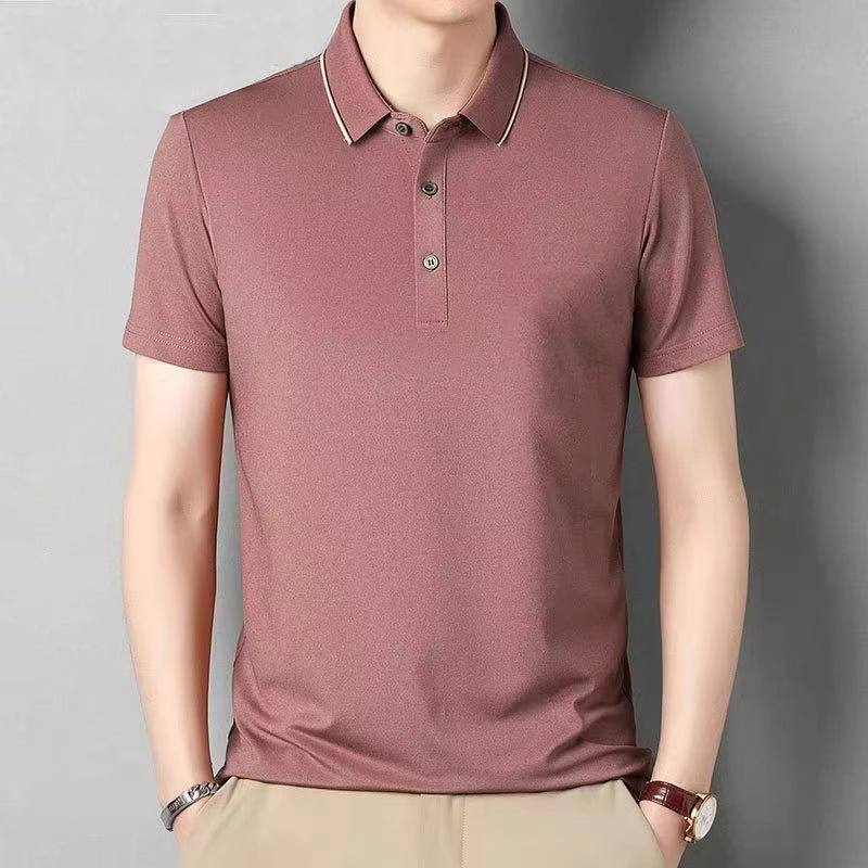 5048【5A抗菌+含桑蚕丝】男士短袖POLO衫2025夏季薄款透气凉感T恤