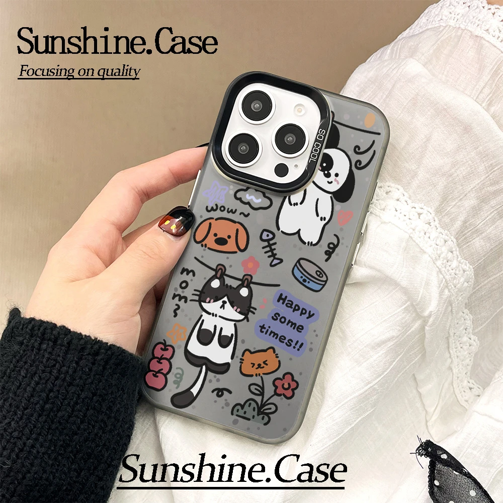 【彩银】玩偶猫狗适用于苹果16promax华为vivo小米oppo防摔手机壳