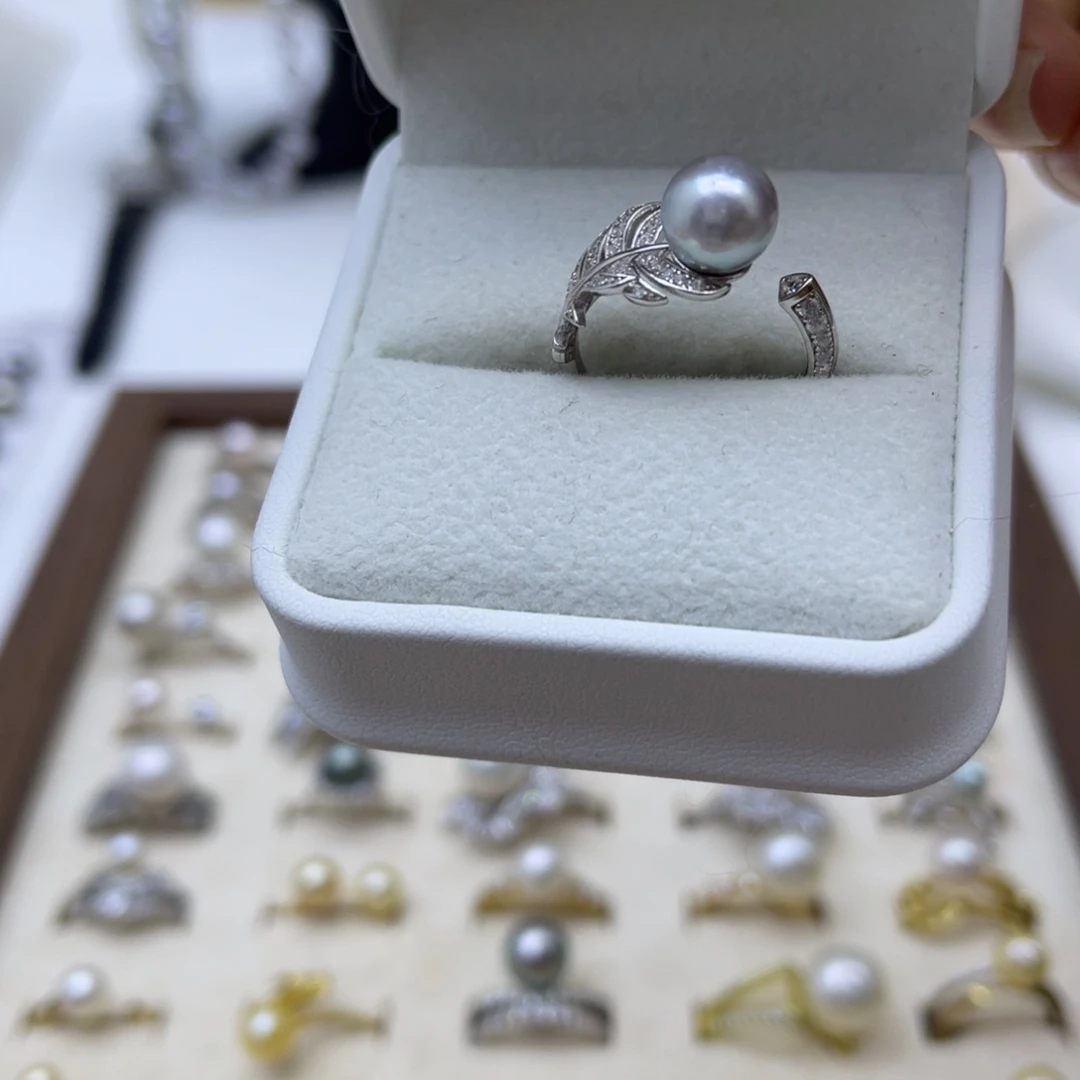 海水珍珠银S925镶嵌戒指