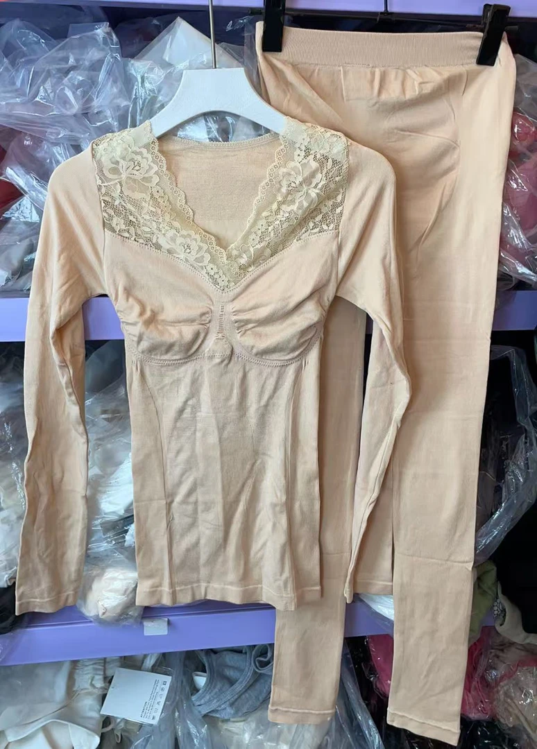女美体秋衣套装肤