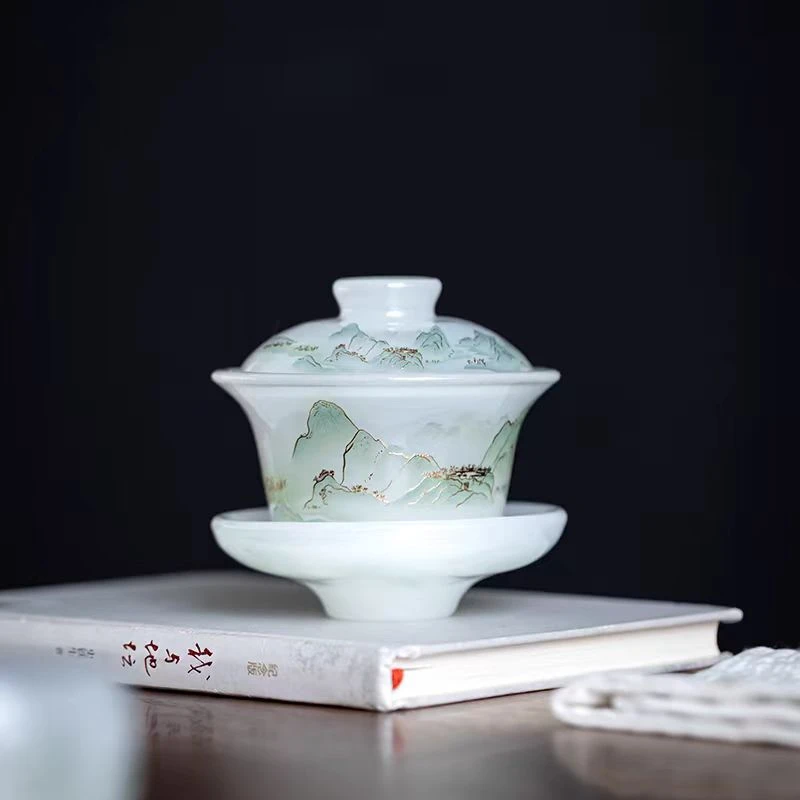 当代 千里江山琉璃盖碗-0099