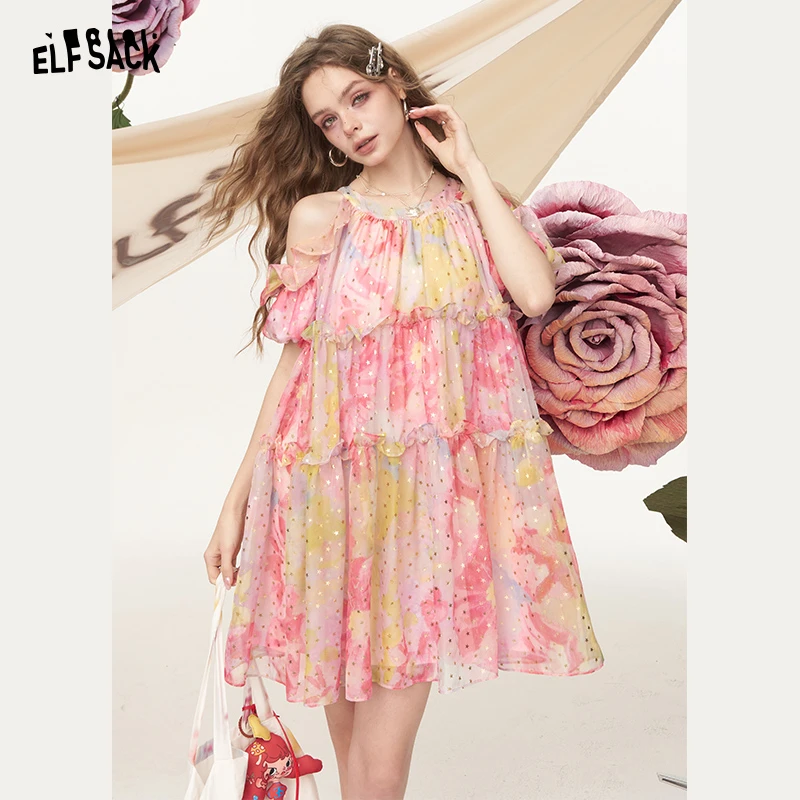 妖精的口袋多巴胺糖果色连衣裙挂脖设计2025夏季新款公主裙甜美