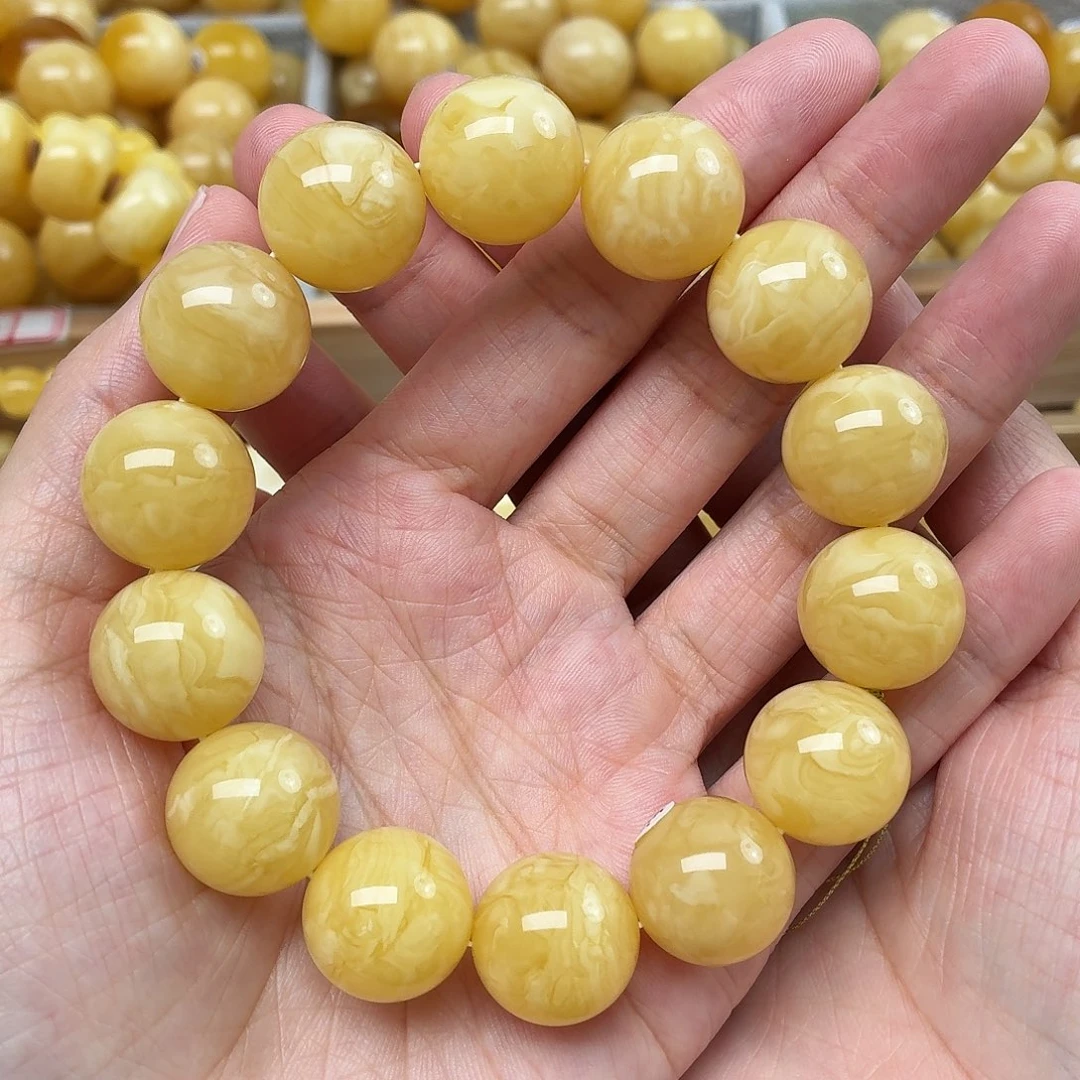 蜜蜡未镶嵌裸石16+同料手串