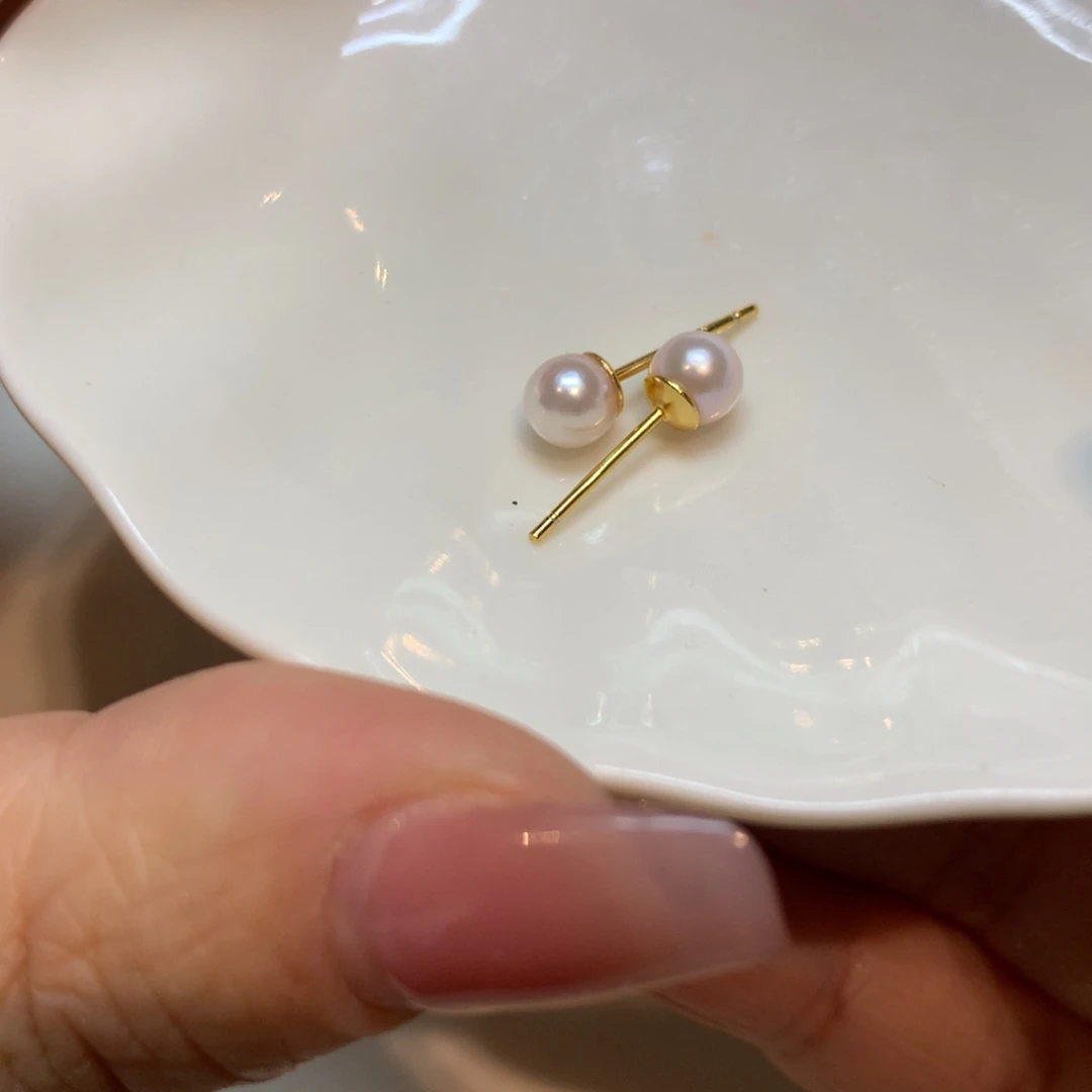 海水珍珠耳饰银S925镶嵌