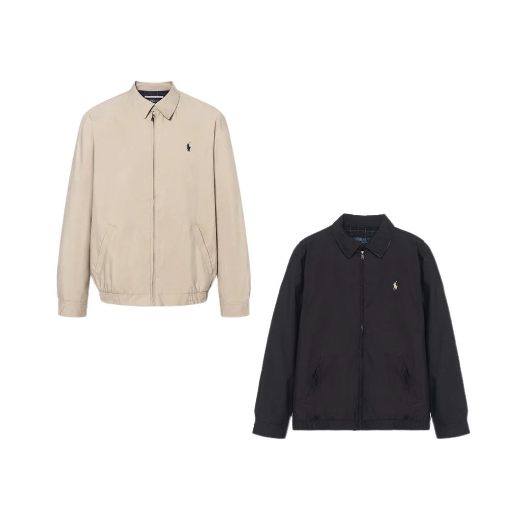 Ralph Lauren/拉夫劳伦Polo纯色翻领拉链防风夹克 老钱风行政夹克