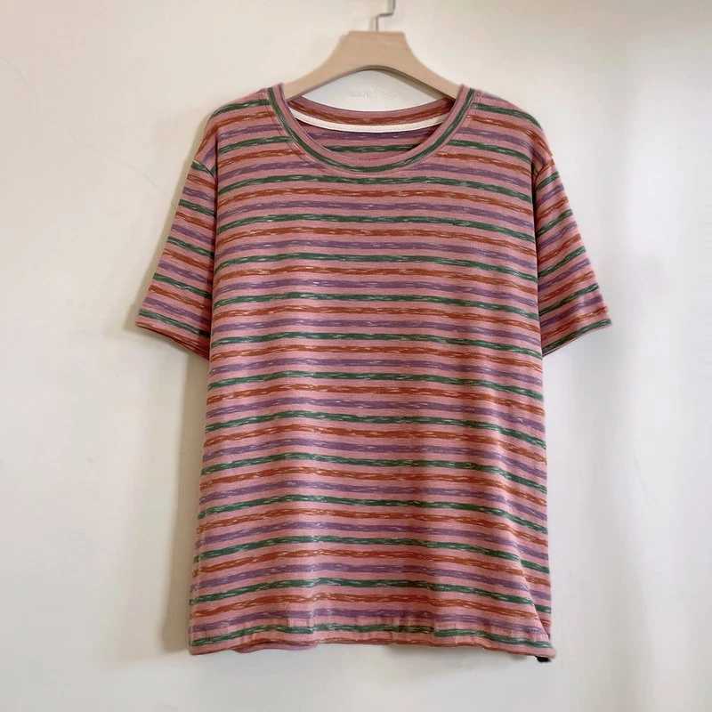 中年妈妈装棉T短袖年轻遮肉显瘦宽松舒适休闲2025新款YX105806