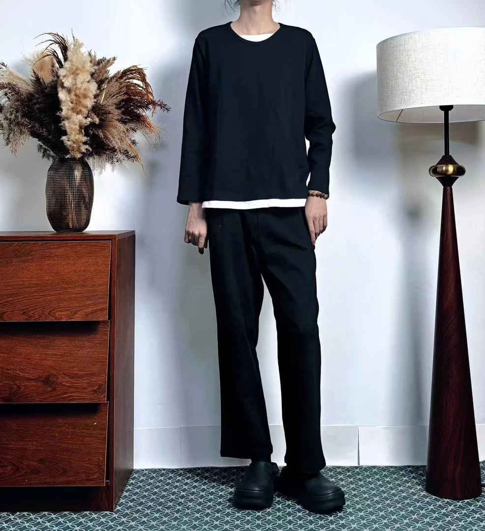 秋冬假两件家居套服男款重磅秋季宽松家居套服