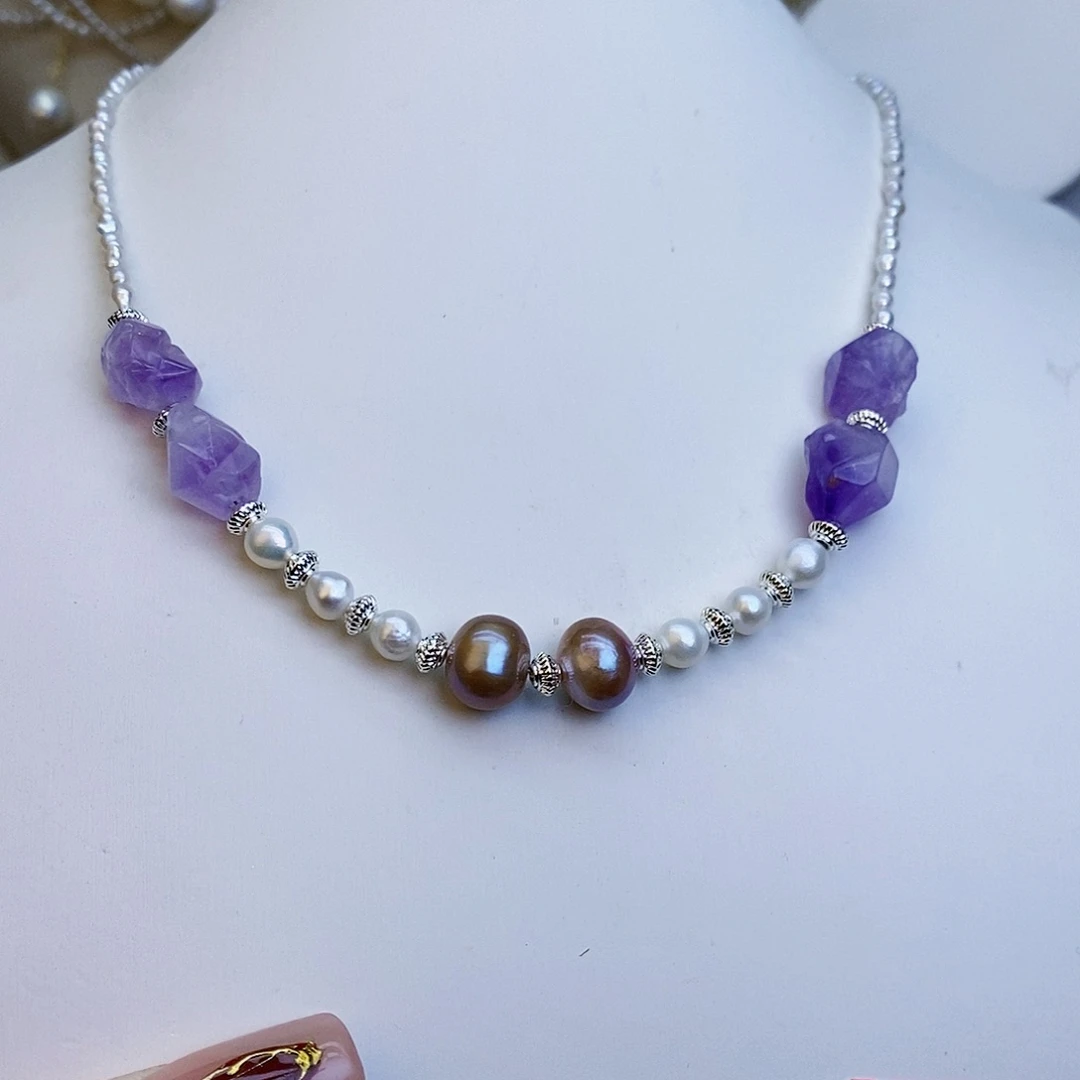 淡水珍珠颈饰银S925镶嵌