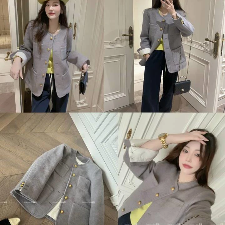 【撤柜香风】软绒高定复古单排扣外套-苋 12624(81283)