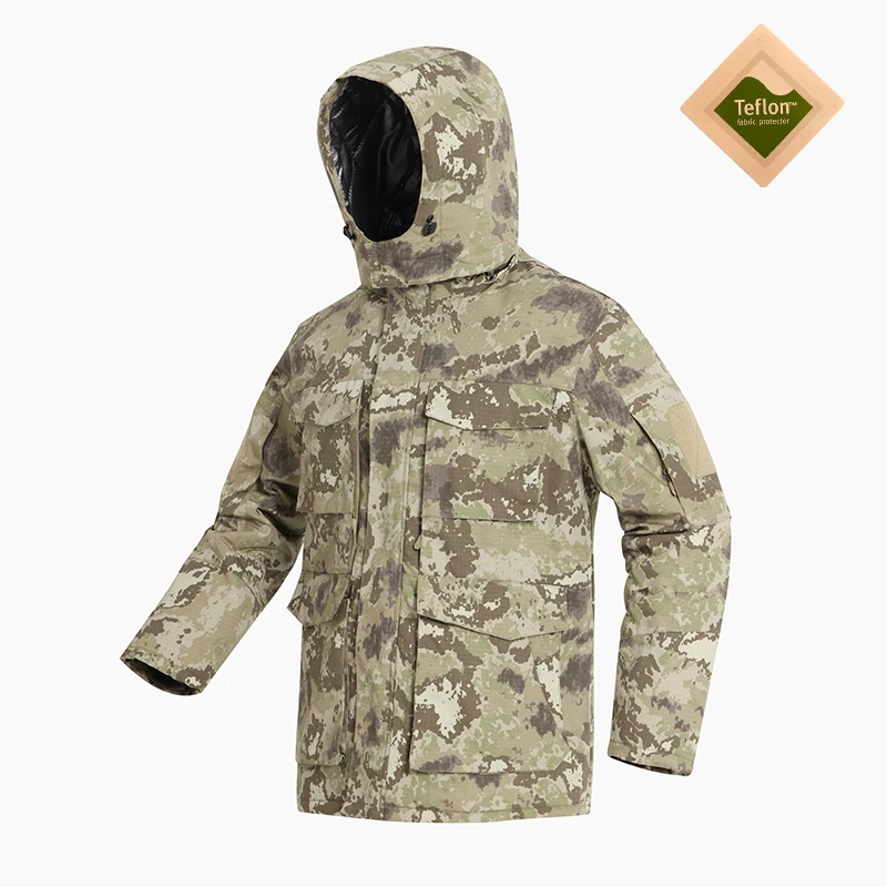 特氟龙冬季抗撕裂防寒加绒工作棉袄劳保棉衣男女加厚保暖迷彩棉服