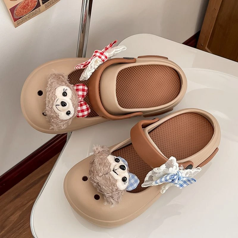 洞洞鞋女外穿2025年夏时尚两穿防滑厚底凉拖雪莉玫包头拖鞋