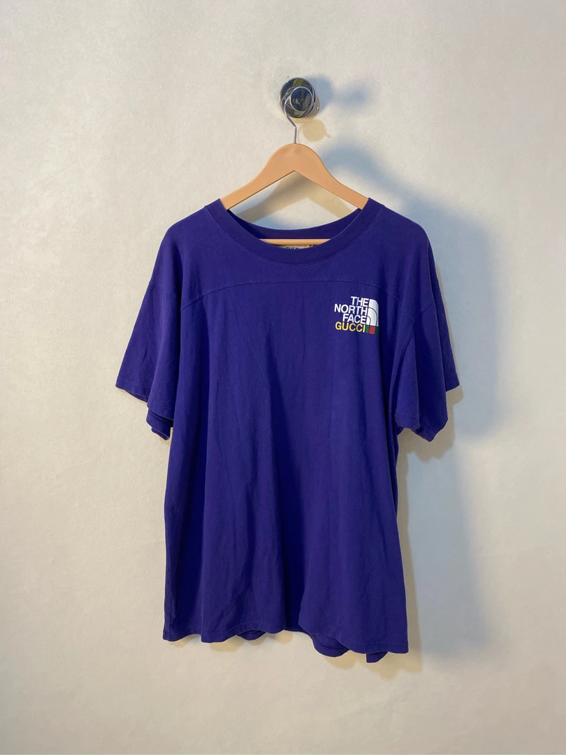 99新 GUCCI/古驰 Gucci x 北面 联名雪山 蓝色 短袖 /M码