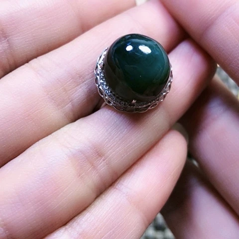 和田玉银S925镶嵌挂件